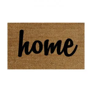Script Home Hand Loomed Premium Coir Doormat, 80x50cm, Natural / Black by Solemate, a Doormats for sale on Style Sourcebook