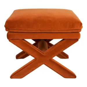 Candace Velvet Fabric Foot Stool, Caramel by Cozy Lighting & Living, a Stools for sale on Style Sourcebook