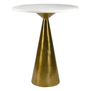 Luxford Marble Topped Iron Round Bar Table, 90cm, Antique Brass by Casa Sano, a Bar Tables for sale on Style Sourcebook
