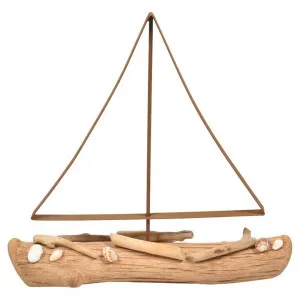 Barbara Metal & Driftwood Boat Sculpture, Large by Casa Uno, a Statues & Ornaments for sale on Style Sourcebook