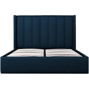 Frogmore Fabric Gas Lift Platform Bed, Queen, Teal Navy Velvet by Conception Living, a Beds & Bed Frames for sale on Style Sourcebook
