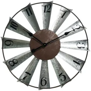 Bram Windmill Metal Round Wall Clock, 60cm by Want GiftWare, a Clocks for sale on Style Sourcebook
