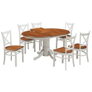 Hamilton 7 Piece Wooden Round Extensible Dining Table Set, 107-150cm by Dodicci, a Dining Sets for sale on Style Sourcebook