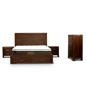 Osage 4 Piece Acacia Timber Bedroom Suite with Tallboy, Queen by Dodicci, a Bedroom Sets & Suites for sale on Style Sourcebook