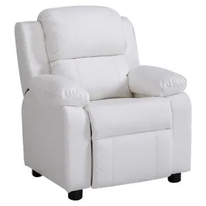 Nullica PU Leather Kids Recliner Armchair, Ivory by Emporium Oggetti, a Kids Chairs & Tables for sale on Style Sourcebook