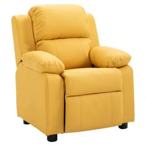 Nullica PU Leather Kids Recliner Armchair, Yellow by Emporium Oggetti, a Kids Chairs & Tables for sale on Style Sourcebook