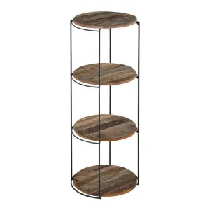 Discreet Reclaimed Timber & Iron Round Display Shelf, Large by Superb Lifestyles, a Wall Shelves & Hooks for sale on Style Sourcebook