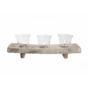 Palmira Ceramic & Glass 4 Piece Tealight Set, Distressed Dirty White by Casa Sano, a Home Fragrances for sale on Style Sourcebook