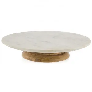 Macnevin Marble & Mango Wood Lazy Susan by Casa Uno, a Cake Stands for sale on Style Sourcebook