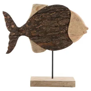 Indore Mango Wood Round Fish Statue by Casa Uno, a Statues & Ornaments for sale on Style Sourcebook