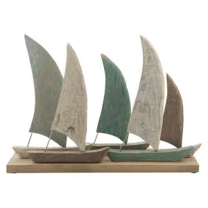 Cottesloe Mango Wood Sailboat Group Statue by Casa Uno, a Statues & Ornaments for sale on Style Sourcebook