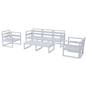 Siesta Mykonos 4 Piece Outdoor Lounge Set, 3+1+1 Seater, Silver Grey by Siesta, a Outdoor Sofas for sale on Style Sourcebook
