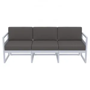 Siesta Mykonos Outdoor Sofa with Cushion, 3 Seater, Silver Grey / Dark Grey by Siesta, a Outdoor Sofas for sale on Style Sourcebook