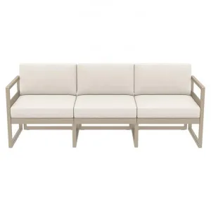 Siesta Mykonos Outdoor Sofa with Cushion, 3 Seater, Taupe / Beige by Siesta, a Outdoor Sofas for sale on Style Sourcebook