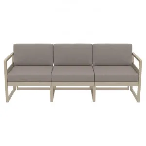 Siesta Mykonos Outdoor Sofa with Cushion, 3 Seater, Taupe / Light Brown by Siesta, a Outdoor Sofas for sale on Style Sourcebook