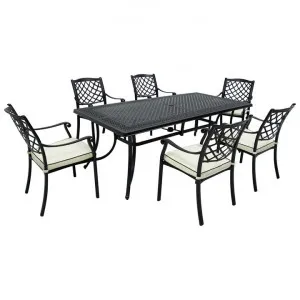 Positano Cast Aluminium 7 Piece Outdoor Dining Table Set, 213cm by CHL Enterprises, a Outdoor Dining Sets for sale on Style Sourcebook