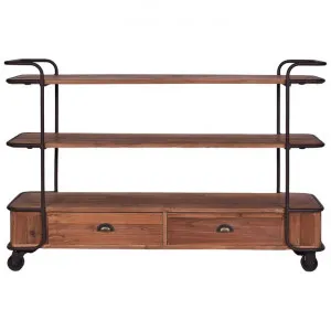 Belvoir Reclaimed Timber & Iron Low Display Shelf with Castors by Affinity Furniture, a Wall Shelves & Hooks for sale on Style Sourcebook
