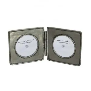 Torrens Pewter Double Round Photo Frame, 2x2" by Provencal Treasures, a Photo Frames for sale on Style Sourcebook