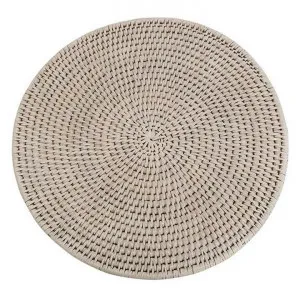 Coco Rattan Round Placemat, Small, White Wash by French Country Collection, a Tableware for sale on Style Sourcebook
