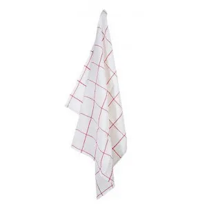 Lyon Linen Tea Towel, Check, Off White / Red by French Country Collection, a Tea Towels for sale on Style Sourcebook