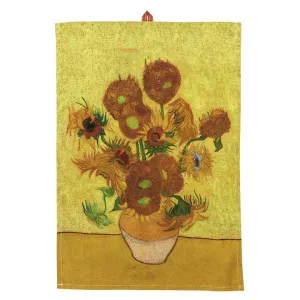 Beddinghouse Van Gogh Sunflowers Cotton Tea Towel by Beddinghouse x Van Gogh, a Tea Towels for sale on Style Sourcebook