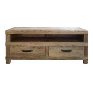 Maksim Reclaimed Elm Timber 2 Drawer TV Unit, 140cm, Natural by Montego, a Entertainment Units & TV Stands for sale on Style Sourcebook