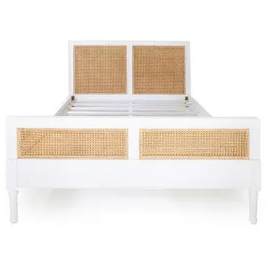 Saman Timber & Rattan Bed, King, White by Ambience Interiors, a Beds & Bed Frames for sale on Style Sourcebook