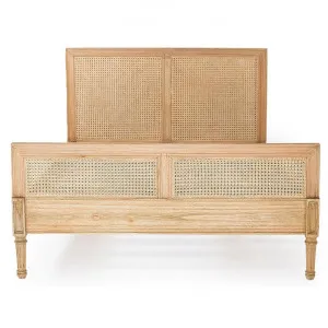Saman Timber & Rattan Bed, King, Weathered Oak by Ambience Interiors, a Beds & Bed Frames for sale on Style Sourcebook
