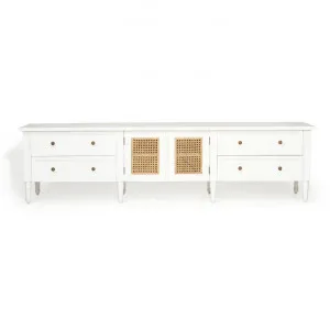 Saman Timber & Rattan TV Unit, 210cm, White by Ambience Interiors, a Entertainment Units & TV Stands for sale on Style Sourcebook