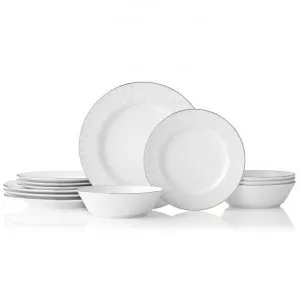 Noritake Glacier Platinum 12 Piece Fine Porcelain Dinner Set by Noritake, a Dinner Sets for sale on Style Sourcebook