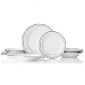 Noritake Hampshire Platinum Fine Porcelain 12 Piece Dinner Set by Noritake, a Dinner Sets for sale on Style Sourcebook