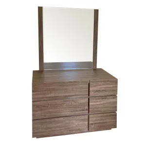 Elida Modern 6 Drawer Dresser with Mirror, Oak by OZWorld, a Dressers & Chests of Drawers for sale on Style Sourcebook