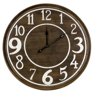 Brixton Wooden Round Wall Clock, 80cm by Casa Uno, a Clocks for sale on Style Sourcebook