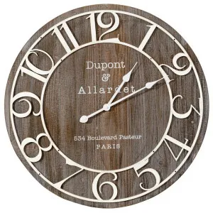 Dupont & Allardet Wooden Round Wall Clock, 68cm by Casa Uno, a Clocks for sale on Style Sourcebook