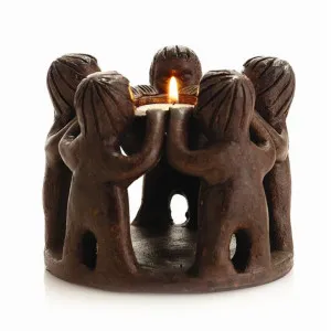 Dark Brown Terracotta Bowl Candle Holder - 5 boys by Casa Uno, a Home Fragrances for sale on Style Sourcebook