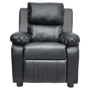 Nullica Waterproof Fabric Kids Recliner Armchair, Black by Emporium Oggetti, a Kids Chairs & Tables for sale on Style Sourcebook