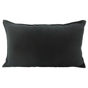 Farra Linen Lumbar Cushion, Black by NF Living, a Cushions, Decorative Pillows for sale on Style Sourcebook