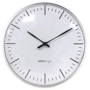 Northshore Dome Round Wall Clock, 30cm, White / Silver by Northshore, a Clocks for sale on Style Sourcebook