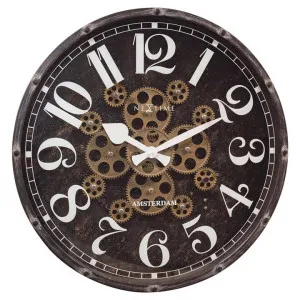 Nextime Henry Metal Round Skeleton Wall Clock, 50cm by NexTime, a Clocks for sale on Style Sourcebook