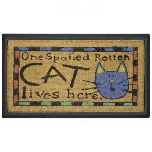 Spoiled Rotten Cat Rubber Edged Coir Doormat, 70x40cm by Solemate, a Doormats for sale on Style Sourcebook