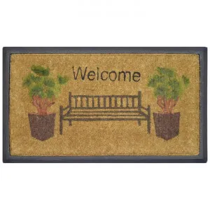 Welcome Bench Rubber Edged Coir Doormat, 70x40cm by Solemate, a Doormats for sale on Style Sourcebook