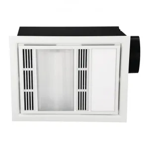Domini 3-in-1 Bathroom Heater with Exhaust & LED Panel Light, White by Mercator, a Exhaust Fans for sale on Style Sourcebook
