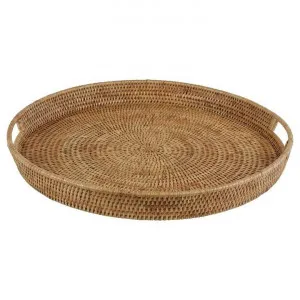 Savannah Rattan Tray, Round, Large, Natural by COJO Home, a Trays for sale on Style Sourcebook