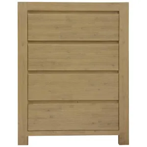 Chatsbury Acacia Timber 4 Drawer Tallboy, Brushed Smoke by Dodicci, a Dressers & Chests of Drawers for sale on Style Sourcebook