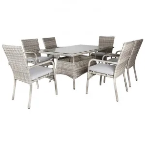 Eglinton 7 Piece Resin Wicker Outdoor Dining Table Set, 150cm by Dodicci, a Outdoor Dining Sets for sale on Style Sourcebook