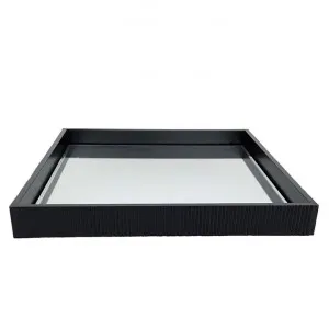 Miles Mirrored Tray, Medium, Black by Cozy Lighting & Living, a Trays for sale on Style Sourcebook