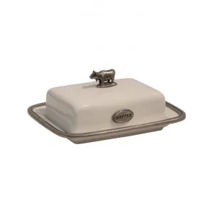 Andoll Porcelain & Pewter Butter Dish by French Country Collection, a Kitchen Organisers & Storage for sale on Style Sourcebook