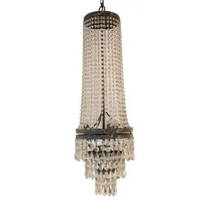 Audra Iron & Glass Bead Chandelier by French Country Collection, a Chandeliers for sale on Style Sourcebook