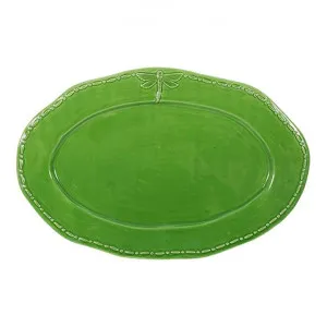 Ecoche Stoneware Oval Platter, Large, Green by French Country Collection, a Plates for sale on Style Sourcebook