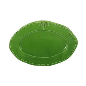 Ecoche Stoneware Oval Platter, Small, Green by French Country Collection, a Plates for sale on Style Sourcebook